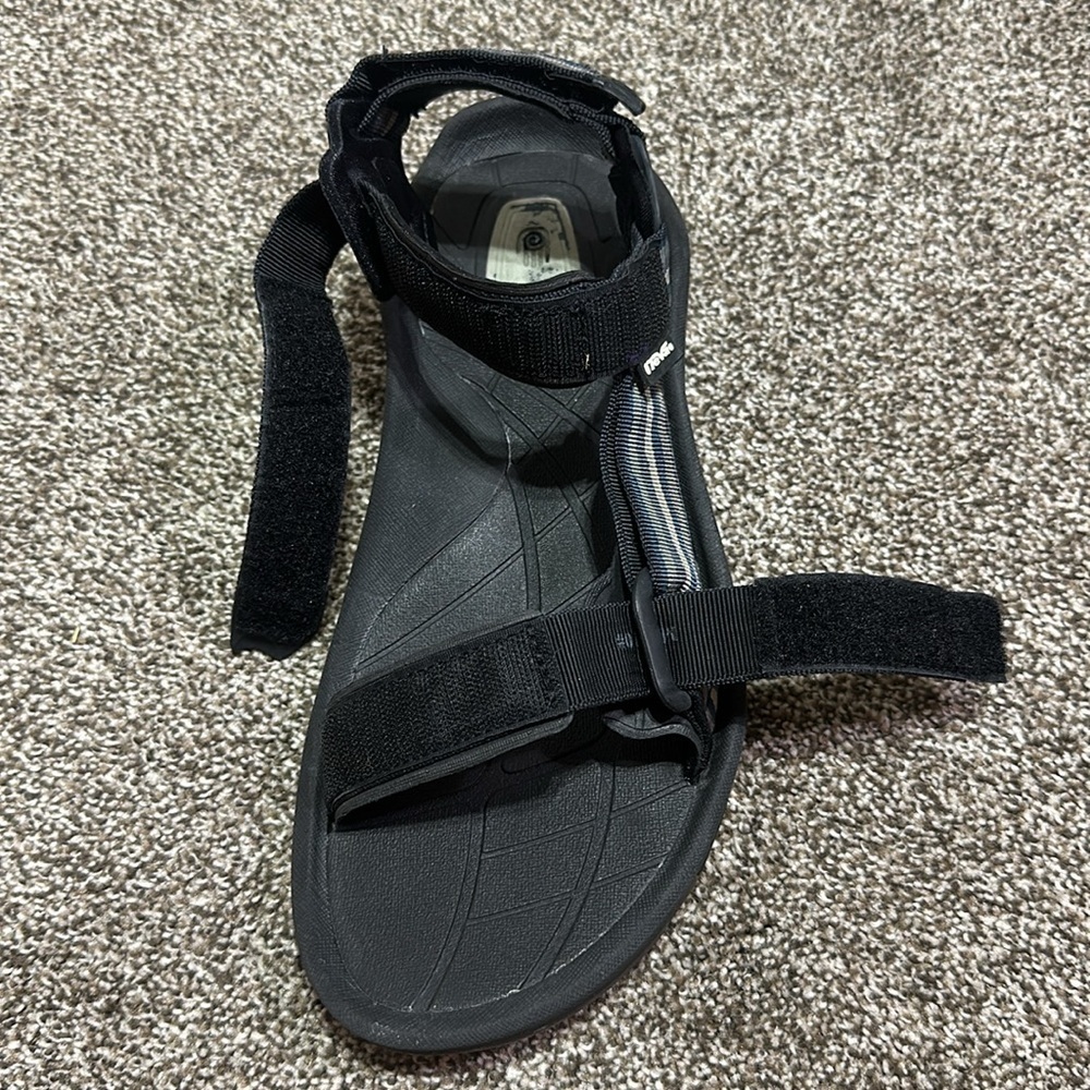 Teva hurricane hiking Velcro sandals 4134 spider rubber men’s 10 ShocPad black - Picture 6 of 8